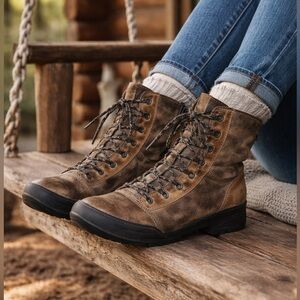 Ahnu Montara Waterproof Hiking Boots Side Zip Wedge Comfort Boot” Vibram Sole